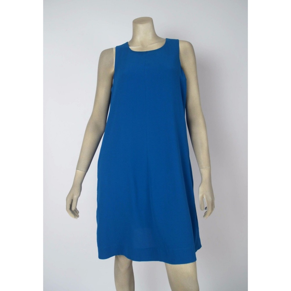 Eileen Fisher Blue shift dress silk sz XS